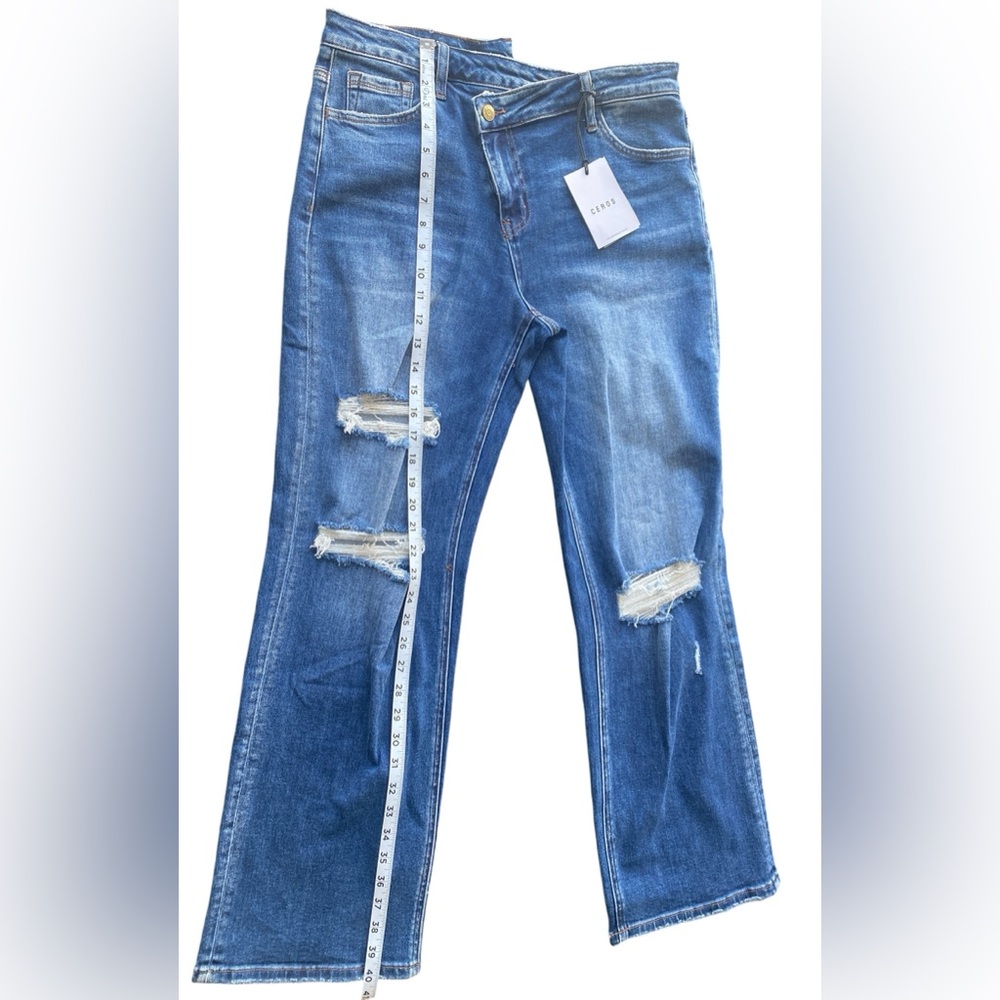 Ceros 90”s Vintage Dad Jeans High Rise Distressed‎ Medium Wash - Picture 7 of 15